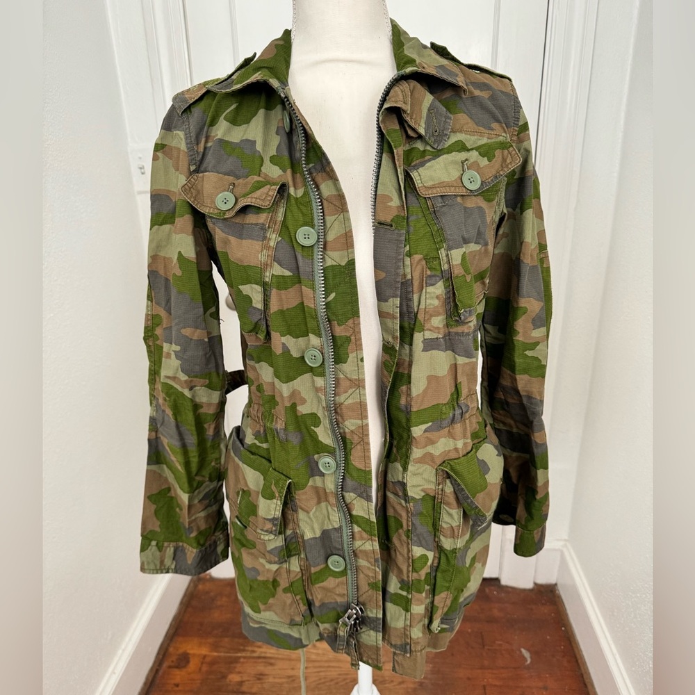 J Crew Boyfriend military camo jacket women’s XS
